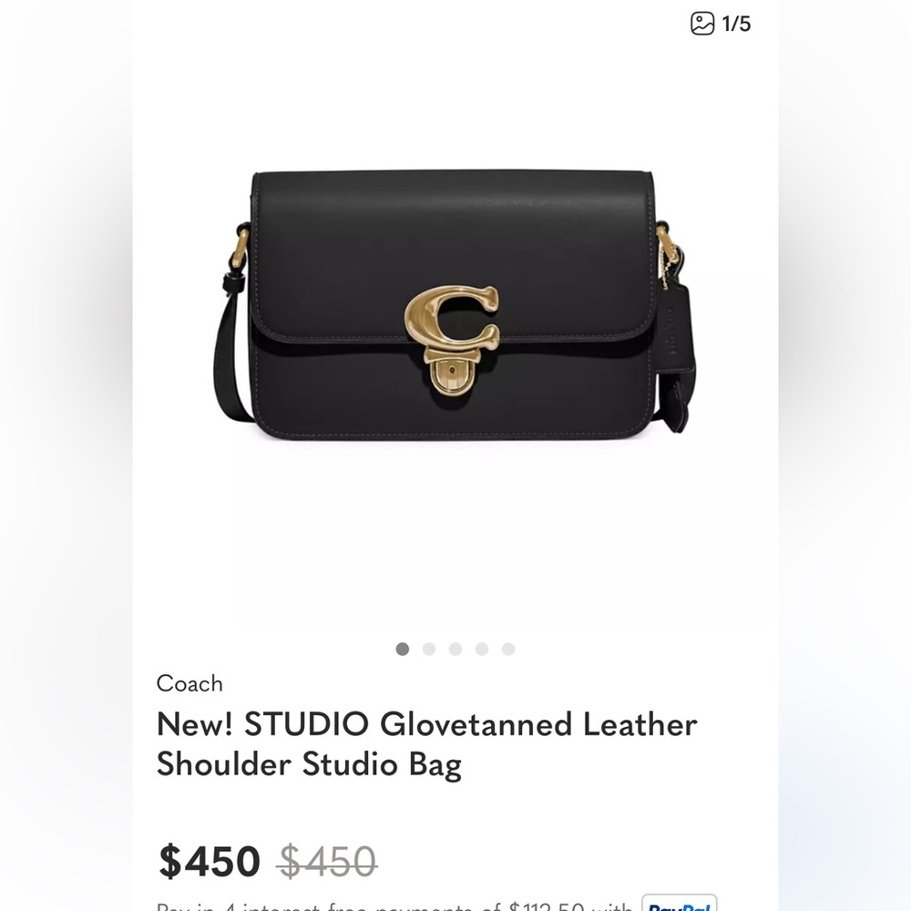 Coach Studio Bag Black Glovetanned Leather EUC soft lining Gold Hardware 🖤 - Picture 15 of 16